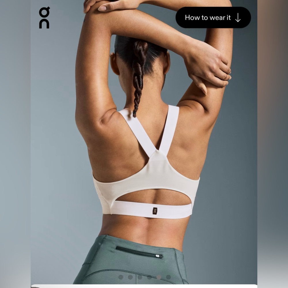 NWT π ON CLOUD Climate Performance Flex Bra Running Sports Bra - undyed white - Picture 7 of 14